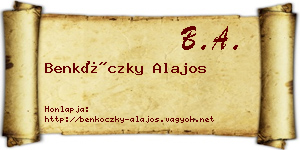 Benkóczky Alajos névjegykártya